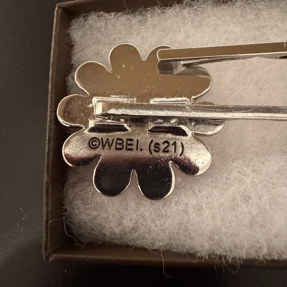 2 Old Cloisonne Tweety Bird Flower Petal Animation Cartoon Comic Hair‎ Bobby Pin